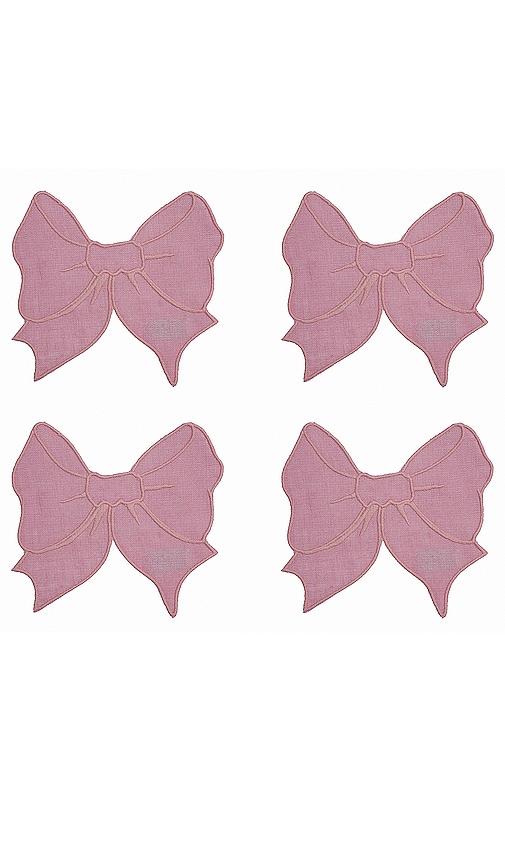 Chefanie Bow Cocktail Napkins Set Of 4 In N,a