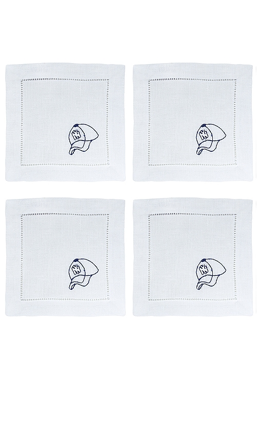 Chefanie Yankees Cap Cocktail Napkins Set Of 4