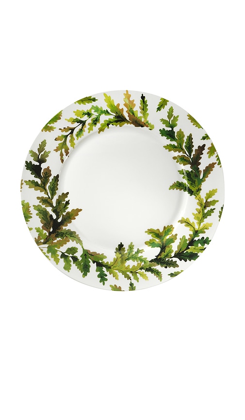 Chefanie Green Leaves Dinner Plate In Beauty: Na