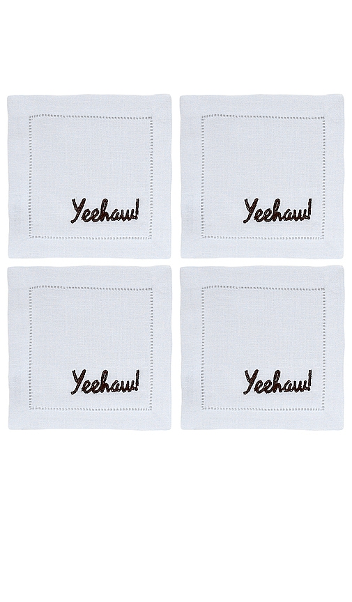 Chefanie Yeehaw Cocktail Napkins Set Of 4 In N,a