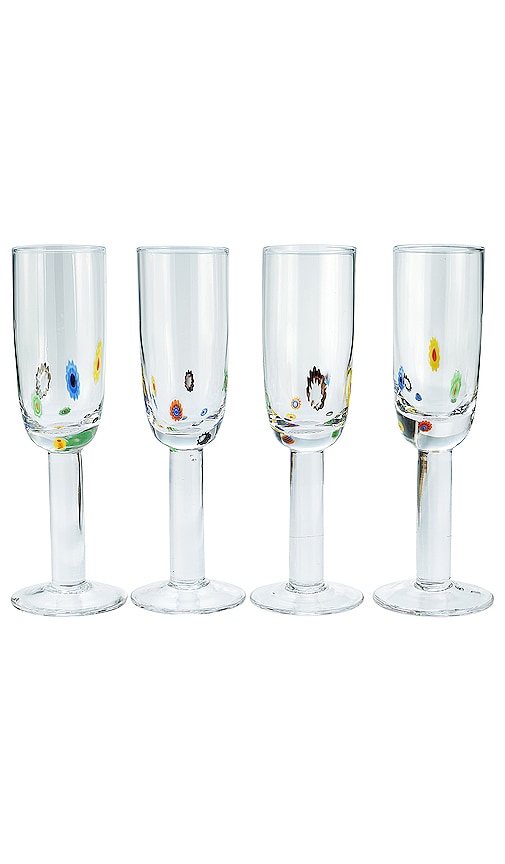 Chefanie Millefiori Wine Glass Set Of 4 红酒杯 4 件套 – N/a In Neutral