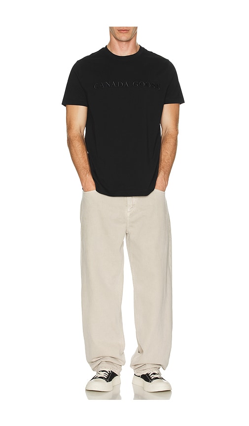 Canada Goose Big Chest Mini Embroidered T-shirt For Men In Black