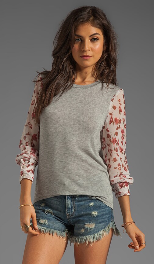 Knit Pullover with Printed Sleeves