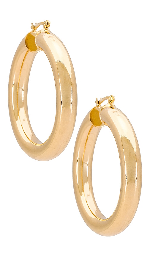 Child Of Wild Aubree Large Tube Hoops In Metallic Gold