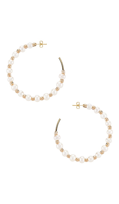 pearl hoop earrings gold