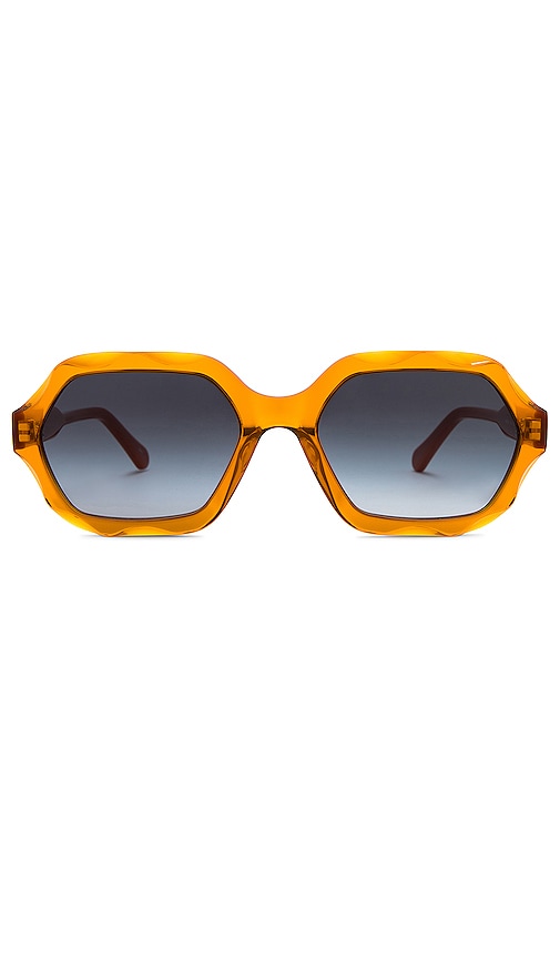 Chloé Scalloped Rectangular Sunglasses In Æ©™è‰²