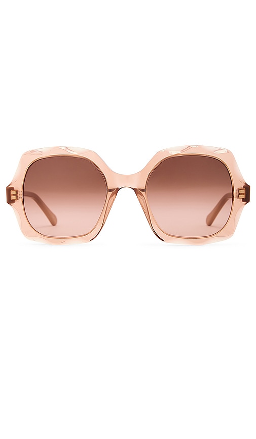 Chloé Scalloped Square Sunglasses In Brown,copper