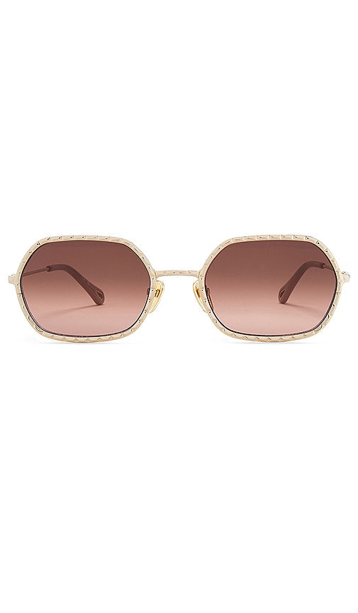 Chloé Scalloped Metal Sunglasses In 金色