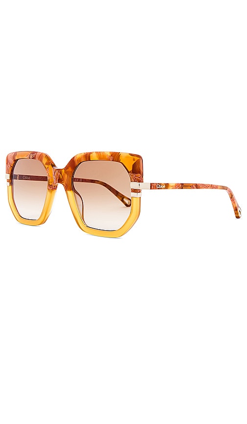 Shop Chloé West Butterfly Sunglasses In 棕色