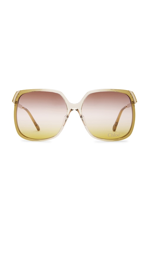 Chloe Square Sunglasses in Orange, Gold, & Yellow