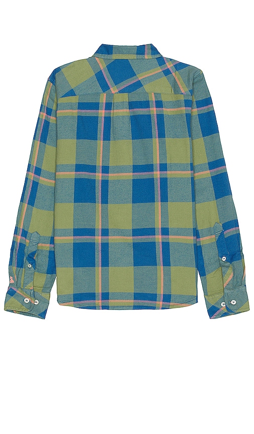 Shop Chubbies The Be Glad Wear Plaid Flannel Shirt In Olive,blue
