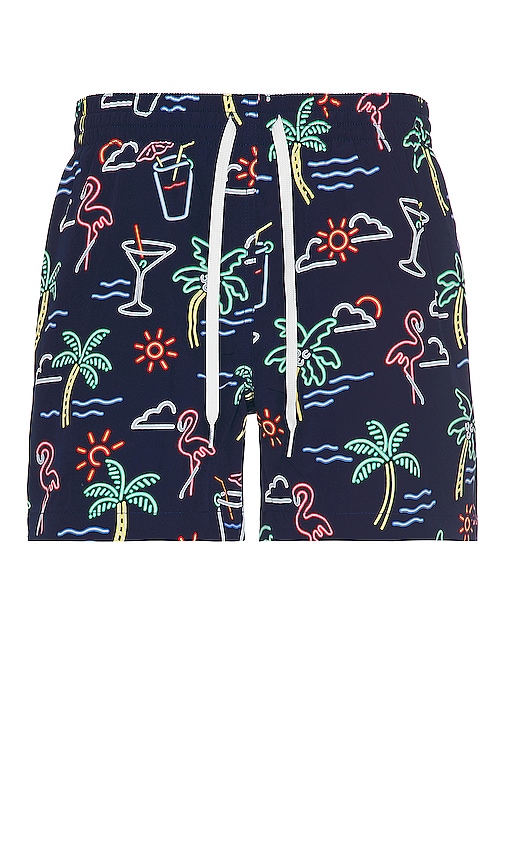 Chubbies The Neon Lights 5.5 Classic Swim Trunk In Navy