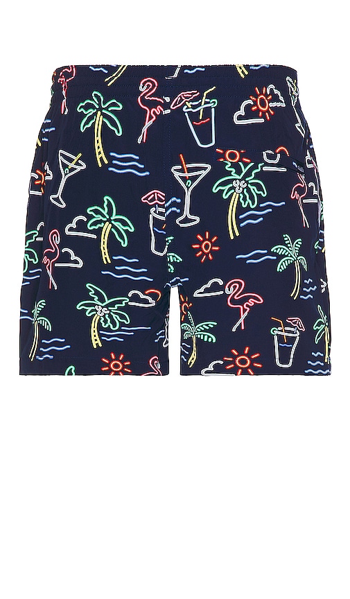 Shop Chubbies The Neon Lights 5.5 Classic Swim Trunk In Navy