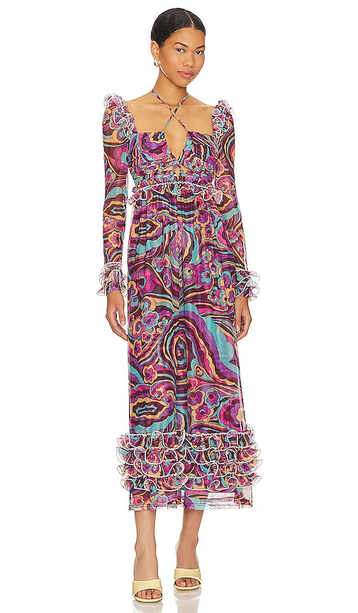 CeliaB Plumbago Midi Dress in Multi