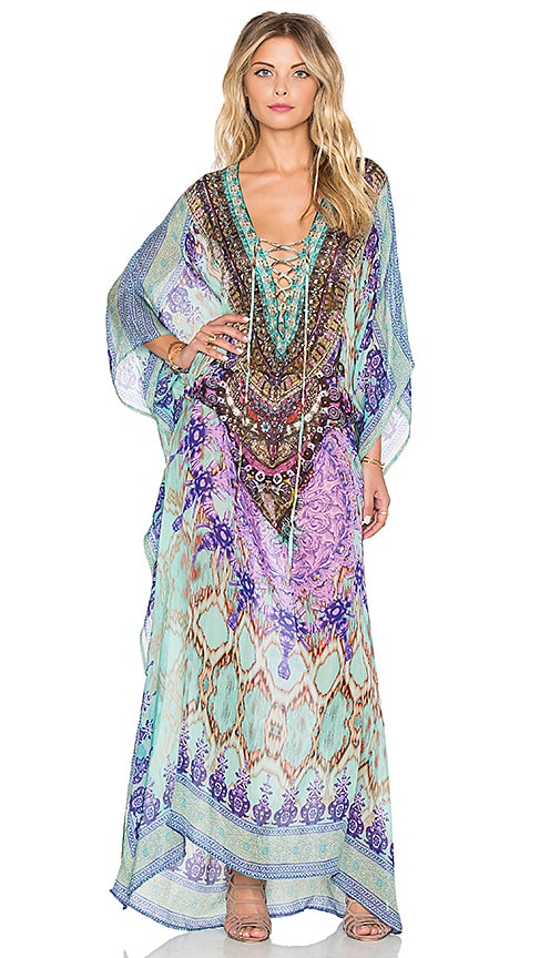 Camilla Long Lace Up Caftan in Sarayi 