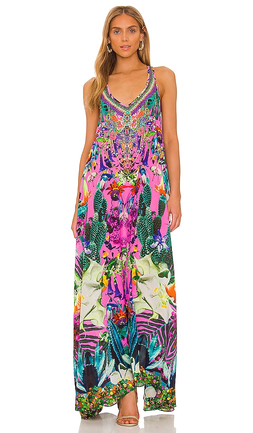 CAMILLA V NECK RACERBACK MAXI DRESS