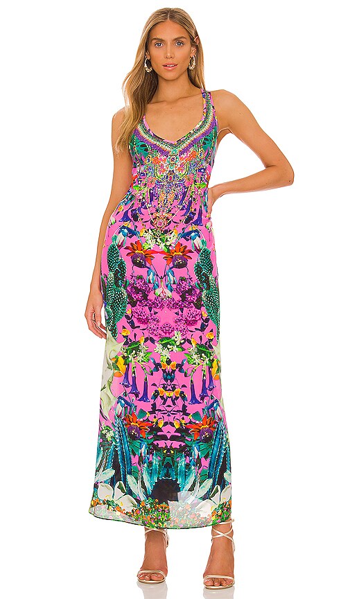 CAMILLA V NECK RACERBACK MAXI DRESS