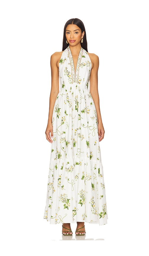 Camilla Ruffle Hem Halter Dress