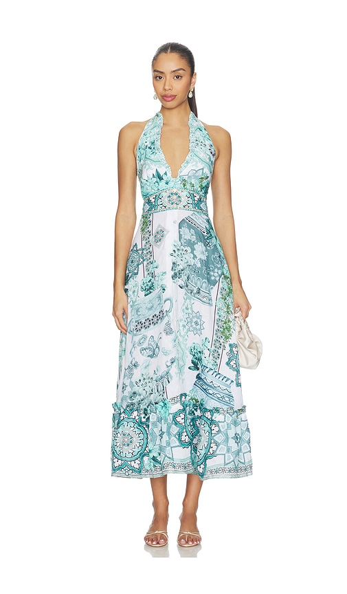 Camilla Ruffle Neck Halter Dress