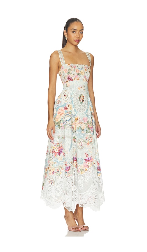 Camilla Taste For Lace Floral-print Lace-trim Midi Dress In Multi