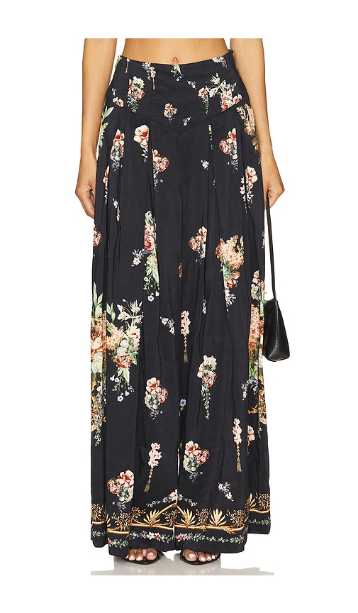 Corset Waist Wide Leg Pant in Black. - size S (also in M, XS)