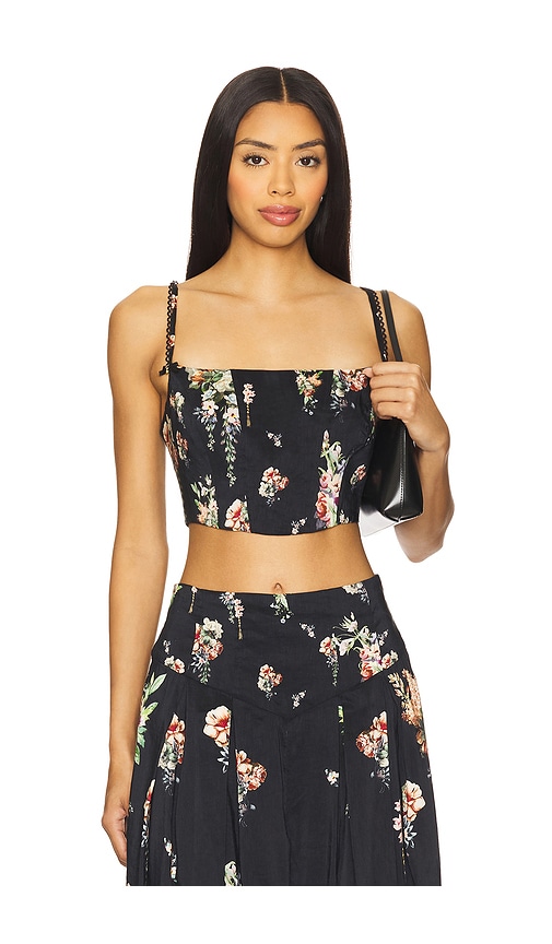 Corset Crop Top in Black. - size XL (also in M, S, XS)