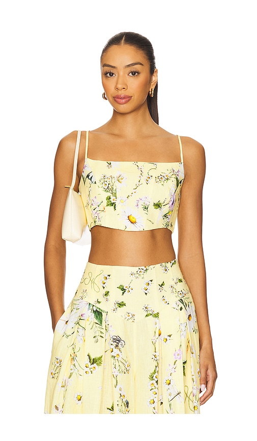 Corset Crop Top in Yellow. - size XS (also in L, M, S, XL)