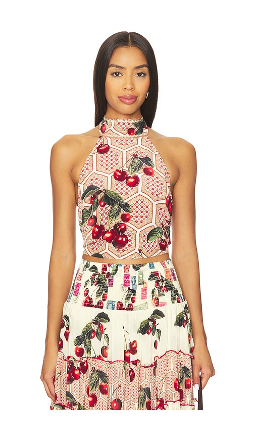 Camilla Halter Tie Back Top Notes From The Road In Multi