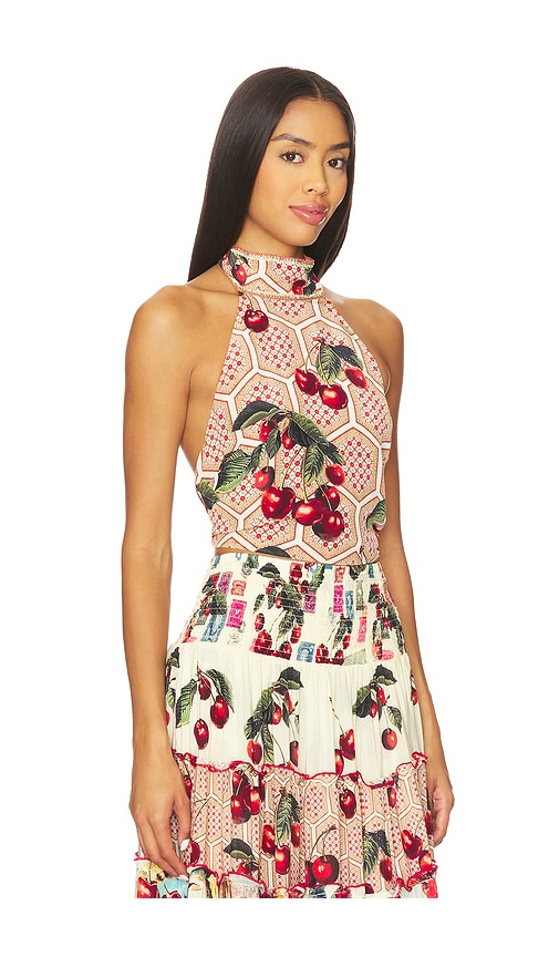 Camilla Halter Tie Back Top Notes From The Road In Multi
