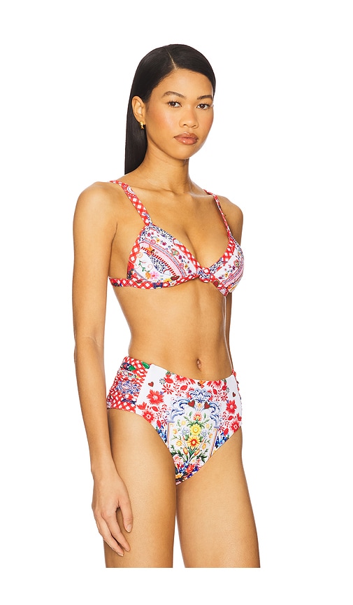 Camilla Faith, Luck & Justice Knot Front Triangle Bikini Top In Faith  Luck & Justice