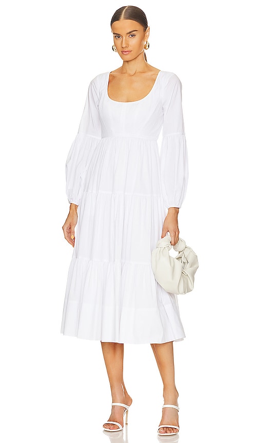 Shop Cinq À Sept Midi Hillary Dress In White