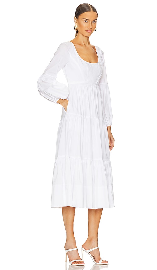 Shop Cinq À Sept Midi Hillary Dress In White