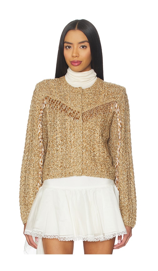 Cinq À Sept Bugle Fringe Lisabeth Cardigan In Neutral