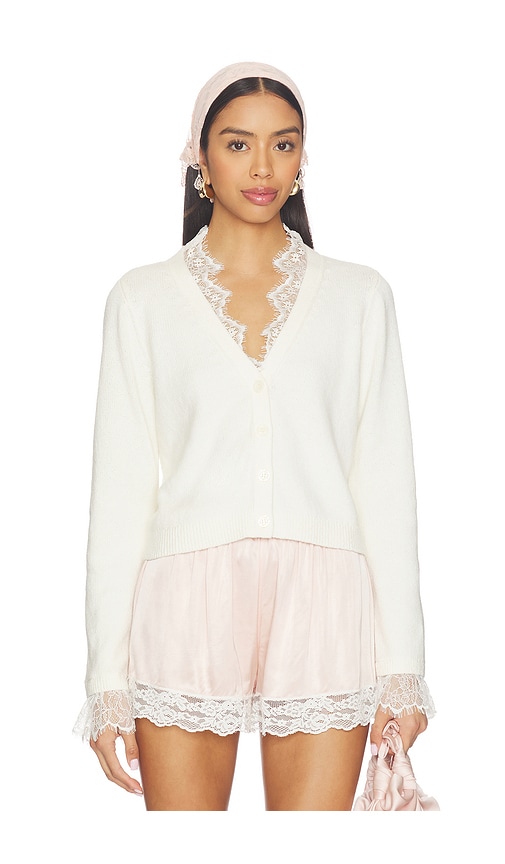 Cinq a Sept Lace Nikko Cardigan in Ivory & Ivory | REVOLVE