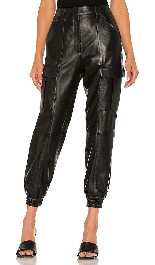 Cinq a Sept Skinny Kelly Leather Pants in Black | REVOLVE
