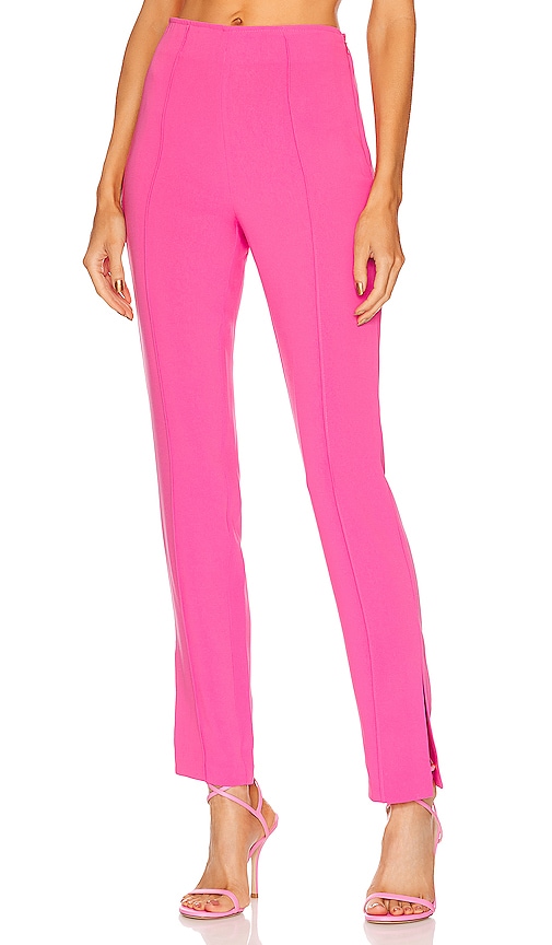 Cinq À Sept Brianne Pintuck Crepe Pants In Pink Azalea