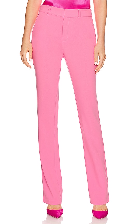 Cinq À Sept Kerry Slim Straight-leg Crepe Trousers In Neon Pink