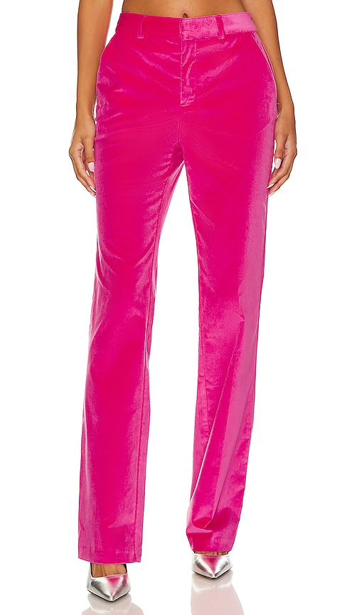 Cinq À Sept Chenille Velvet Kerry Trouser In Pink