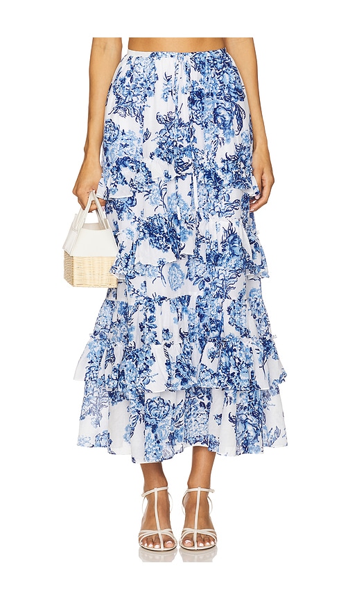 Costal Bouquet Kandra Skirt in Blue. - size 8 (also in 0, 00, 10, 12, 2, 4, 6)