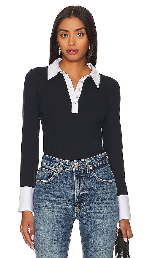 Cinq a Sept Jaden Top in Navy & White