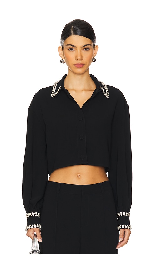 Shop Cinq À Sept Cropped Juneve Top In Black