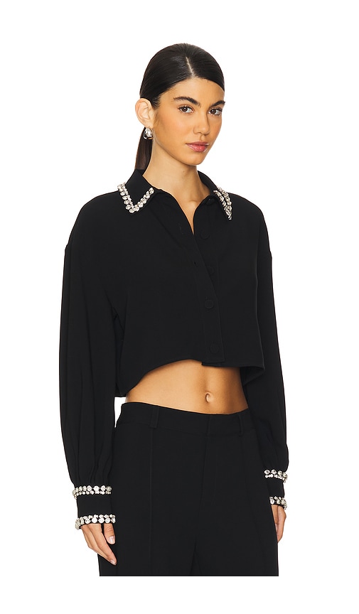 Shop Cinq À Sept Cropped Juneve Top In Black