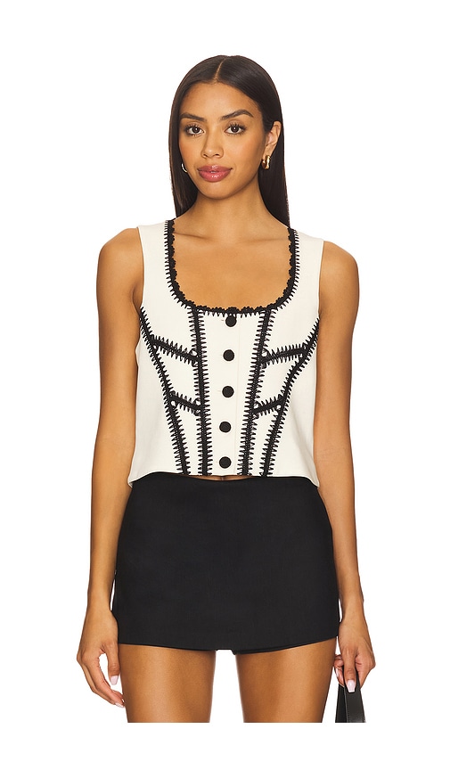 Crochet Sinclaire Top in Neutral. - size S (also in L, M, XS)