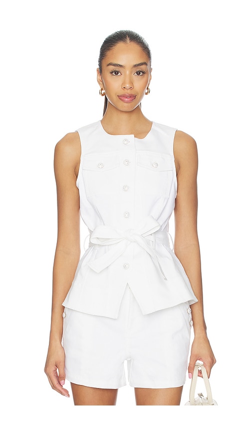 Cinq a Sept White Denim Reenee Vest