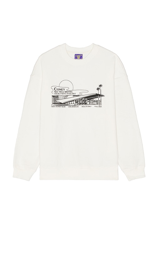 Shop Coney Island Picnic Water Based Screen Print Crewneck Sweatshirt In White