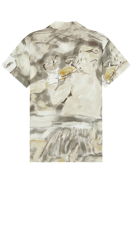 Shop Coney Island Picnic X Everlast Watercolor Rayon Camp Shirt In 混绿色