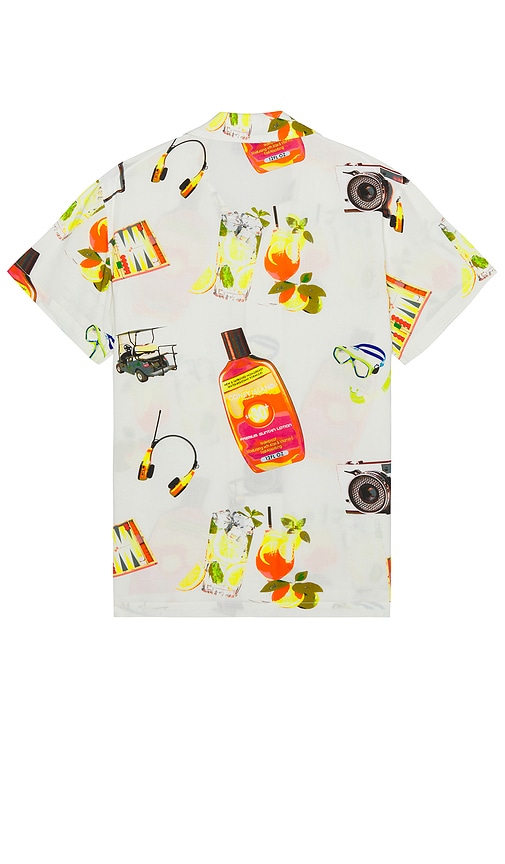 Shop Coney Island Picnic Rayon Camp Shirt In 云朵白