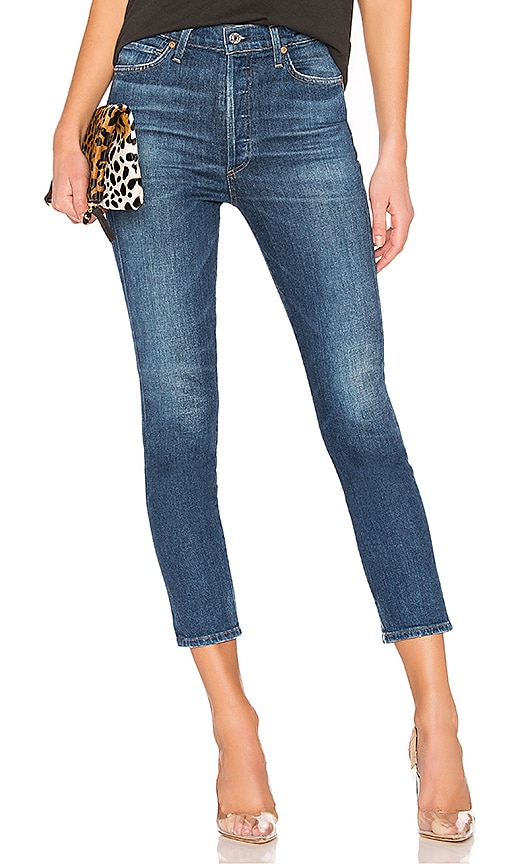 citizens of humanity olivia crop high rise slim ankle jeans
