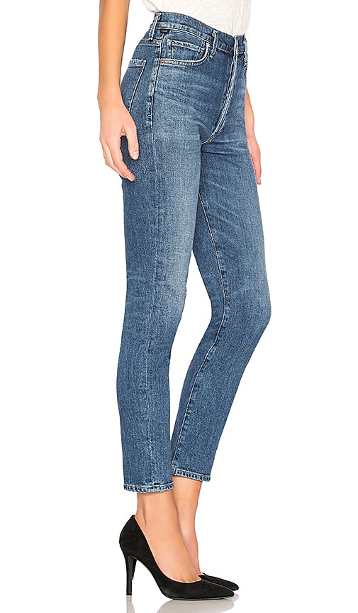 olivia high rise slim ankle in solo