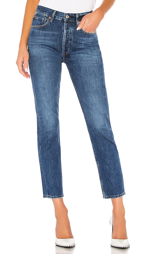 citizens of humanity charlotte crop high rise straight jeans